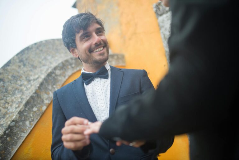 couple exchanging jewelry valentine's day